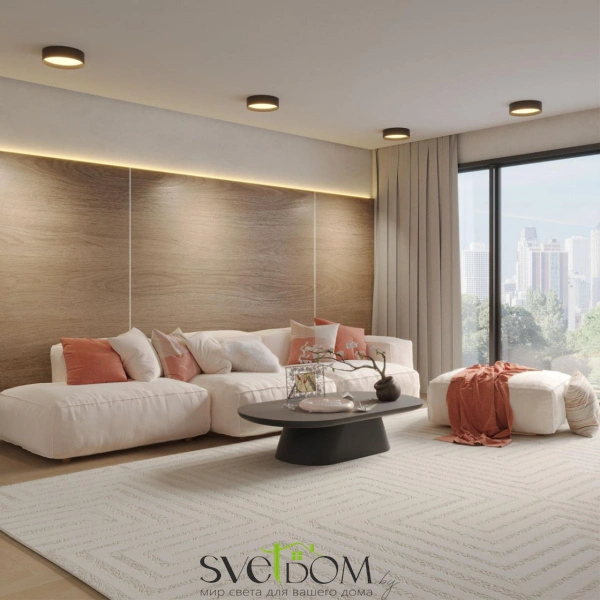 359601 OVER NT25 000 черный Светильник накладной светодиодный с переключ. цв. температуры IP20 LED 36W 220-240V 3000К\4000К\6000К ORBIS