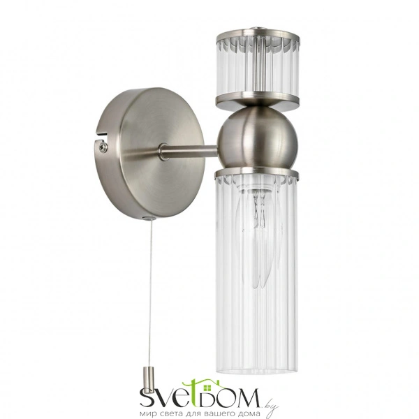 8277/1W MODERNI LN26 163 сатин никель/прозрачный, металл/стекло Бра Е14 1*40W 220V DENVER