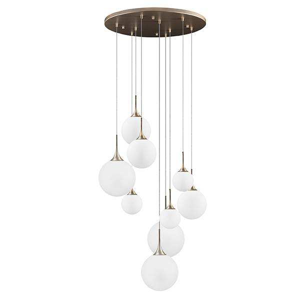 Lightstar 813093 Люстра GLOBO 9х40W E14 champagne gold/white