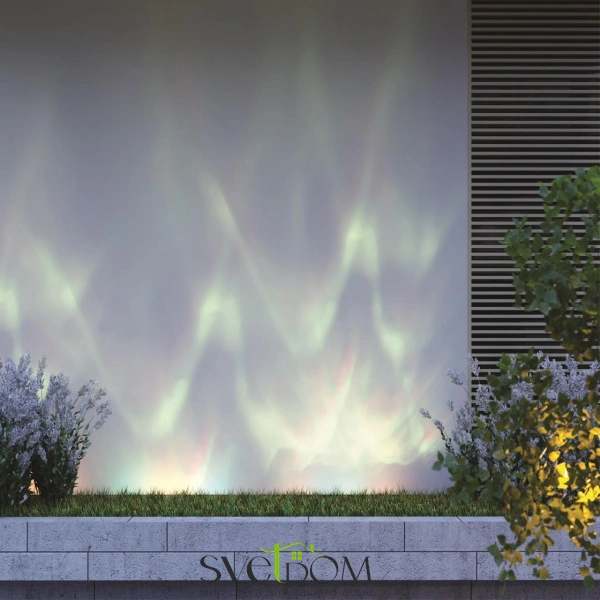 7186/80FL HIGHTECH ODL27 Напольный переносной светильник  черный/прозрачный/стекло/металл IP65 LED 80W RGBW 90°  220V WATERFALL