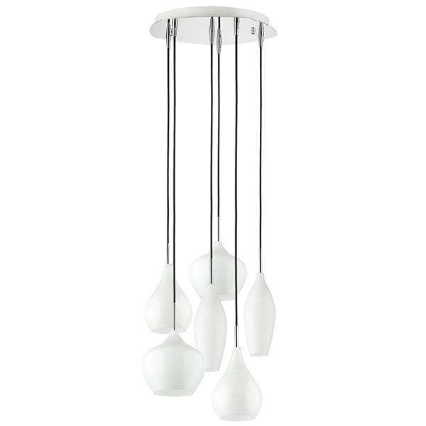 Lightstar 803060 Подвес PENTOLA 6х40W E14 ХРОМ/БЕЛЫЙ