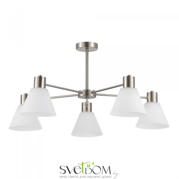 SLE1561-103-05 Светильник потолочный Никель/Белый E27 5*60W ARKI