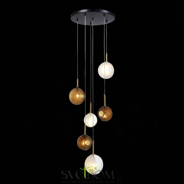 SL1183.543.06 Светильник подвесной ST-Luce Латунь/Черный, Белый G4 6*5W FOLIGNO