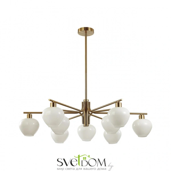 8278/9 MODERNI LN26 167 латунь/белый, металл/стекло Люстра Е14 9*40W 220V CARMELA
