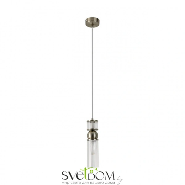 8277/1A MODERNI LN26 163 сатин никель/прозрачный, металл/стекло Подвес Е14 1*40W 220V DENVER