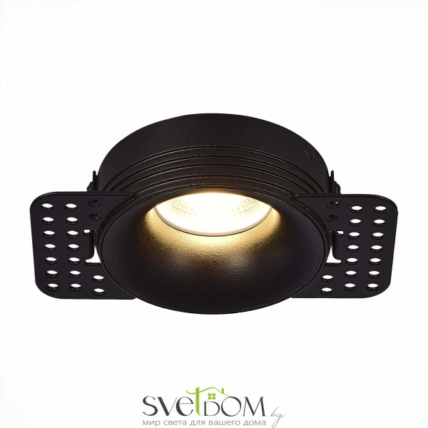 ST218.448.01 Св-к встр. Черный GU10 1*50W  IP20 D78xH30 165-265V Без ламп Встраиваемые светильники