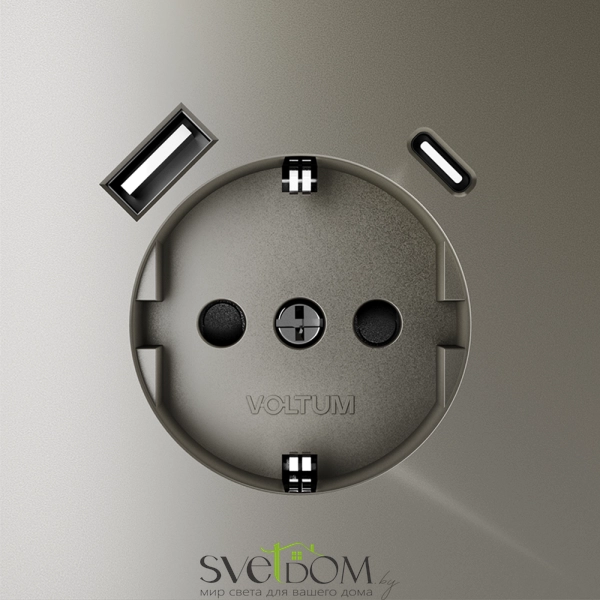 Розетка с USB, A+C Voltum S70 VLS040504  Voltum VLS040504