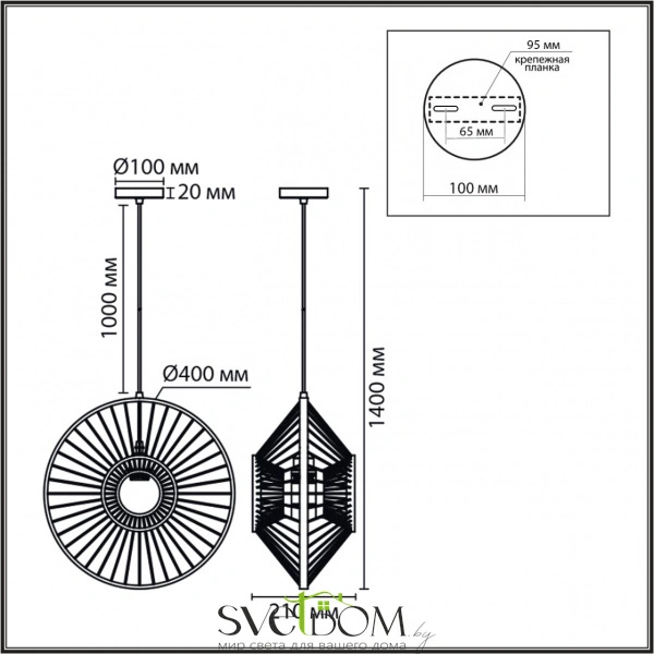 8383/1 ECO LN26 324 черный/бежевый, металл/бамбук Подвес E27 40W 220V CHAKRA