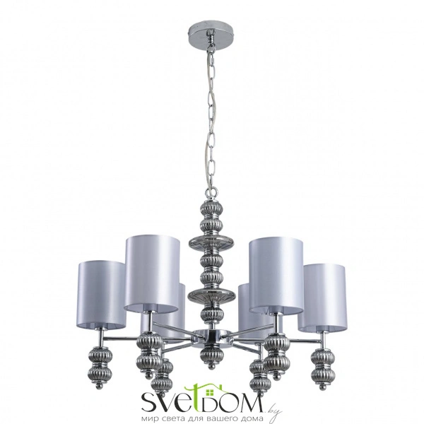 8338/6 MODERNI LN26 143 хром/серый, металл/стекло/текстиль Люстра E14 6*40W 220V ILMIRA