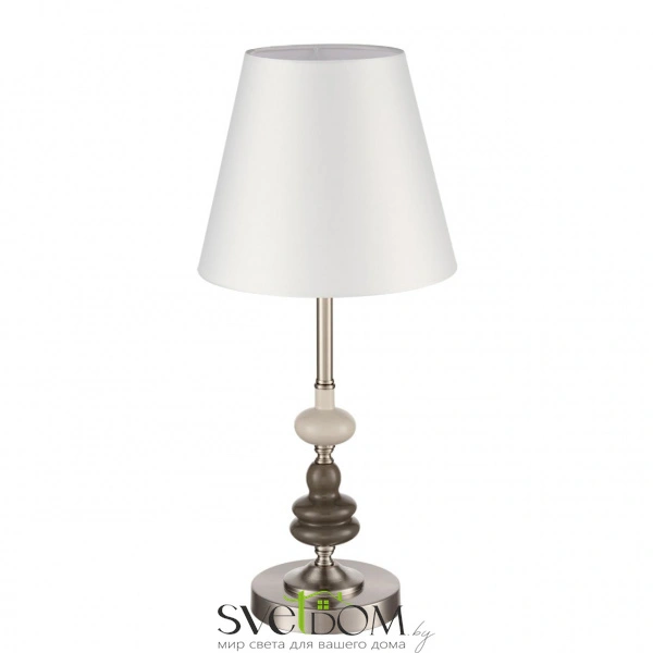 8283/1T CLASSI LN26 051 никель/белый, металл/керамика/текстиль Настольная лампа Е14 1*40W 220V KENTUKI