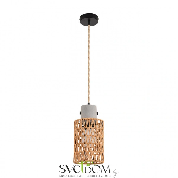 8366/1A ECO LN26 327 черный/серый/бежевый, бетон/металл/джутовый шнур Подвес E27 LED 10W 220V BOHO