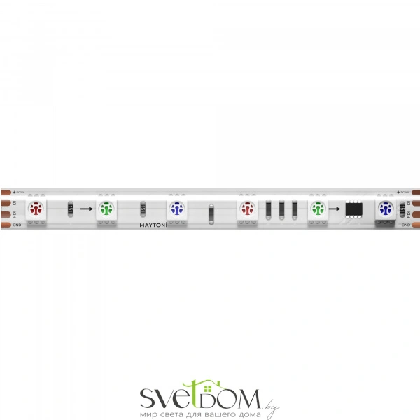 Светодиодная лента 24В 5050 14,4Вт/м RGB 5м IP 65 201247