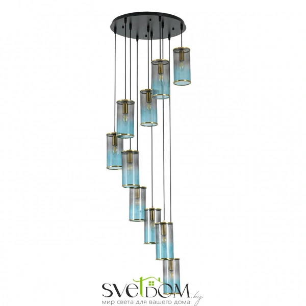 8401/10 MODERNI LN26 000 черный/античная бронза/серо-синий, металл/стекло Люстра E14 10*40W 220V MURANO