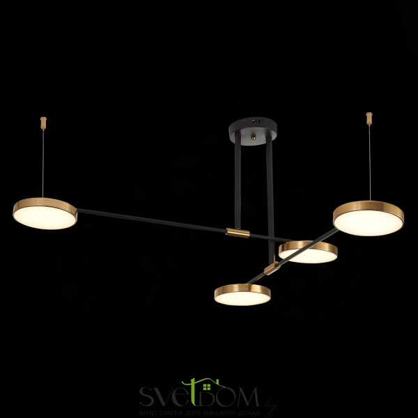 SL1605.403.04 Светильник подвесной ST-Luce Черный/Латунь, Белый LED 4*8,5W 3000K FARONE
