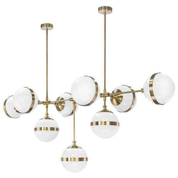 Lightstar 813191 Люстра GLOBO 9х40W E14 electroplating bronze/white