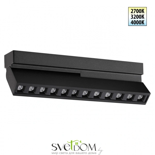 359760 OVER NT25 396 черный Светильник накладной с перекл. цв. температуры IP20 LED 12W 180-265V 2700К/3200К/4000К EOS