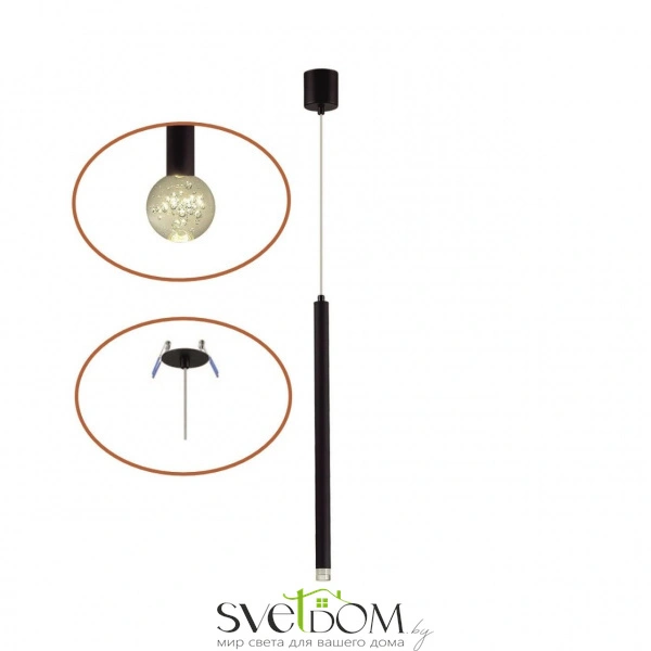 4373/3LA HIGHTECH ODL26 279 светильник черный/хрустальн. стекло/металл IP20 LED 3W 400Лм 3000K 220-240V FIANO