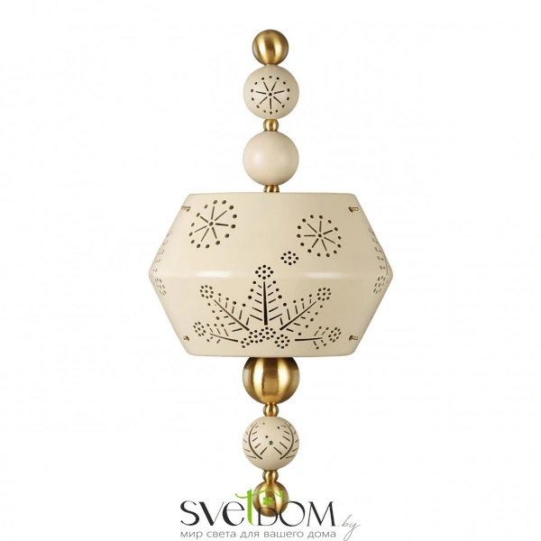 5444/1WA PENDANT ODL_EX26 031 бежевый/античная бронза/металл/керамика Бра E14 2*40W KARELIA