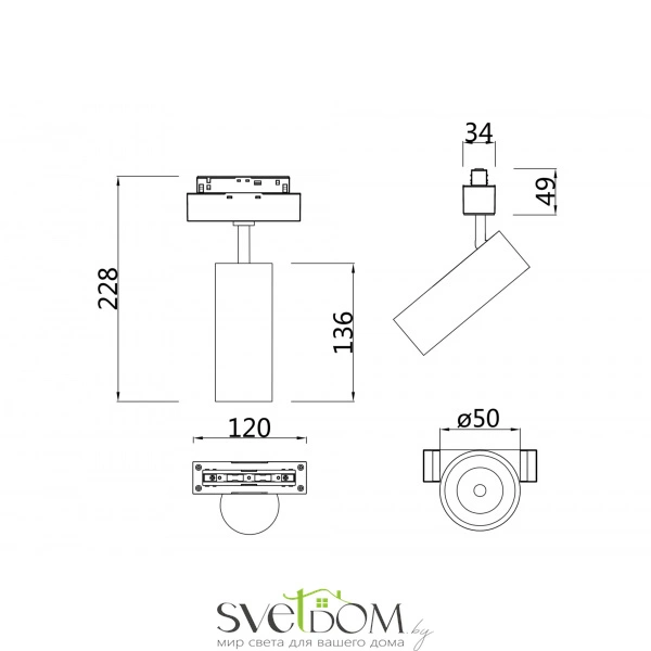 Трековый светильник TR019-2-10W4K-MG