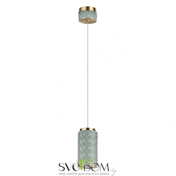 5452/5L L-VISION ODL_EX26 011 светлая бронза/зеленый/металл/керамика/акрил Подвес LED 5W 3000K LULU