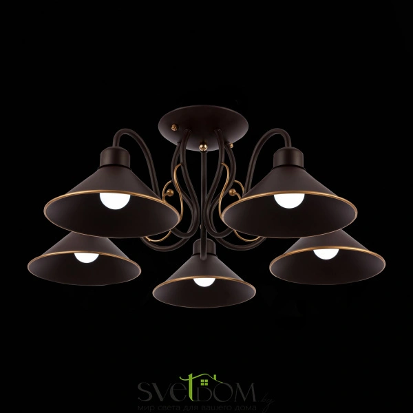 SLE120402-05 Светильник потолочный Темно-коричневый/Черный E27 5*60W CIOLLA