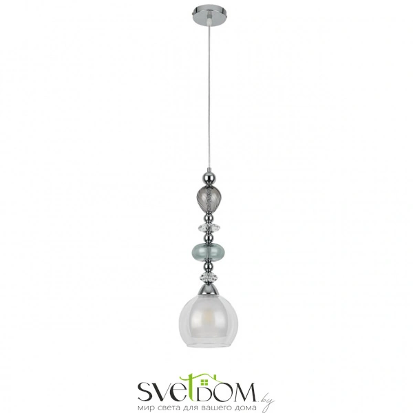 8294/1A MODERNI LN26 367 хром/белый/прозрачный, металл/стекло/хрусталь Подвес E27 1*60W 220V GANNA