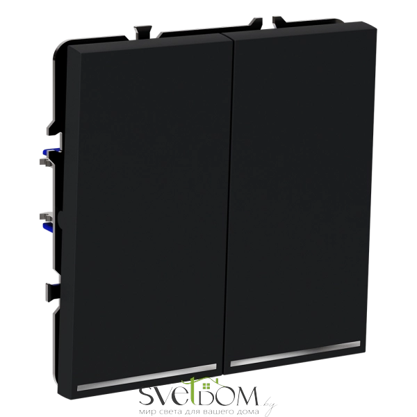 Проходной переключатель двухклавишный с подсветкой Voltum S70 VLS020407  Voltum VLS020407