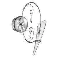 Lightstar 755614 Бра SCARABEO 1х35W G4 12V ХРОМ хрусталь+стекло