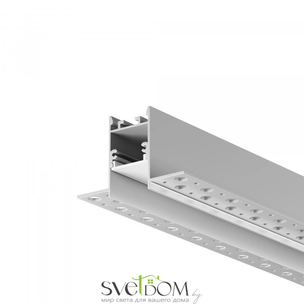 Алюминиевый профиль встраиваемый скрытого монтажа 65x42 (Серебро, 2 м), ALM-6542-S-2M 636012
