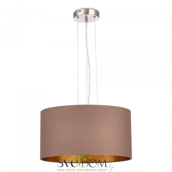 SLE300573-03 Светильник подвесной Никель/Темно-бежевый, Золотистый E27 3*40W BRESCIA