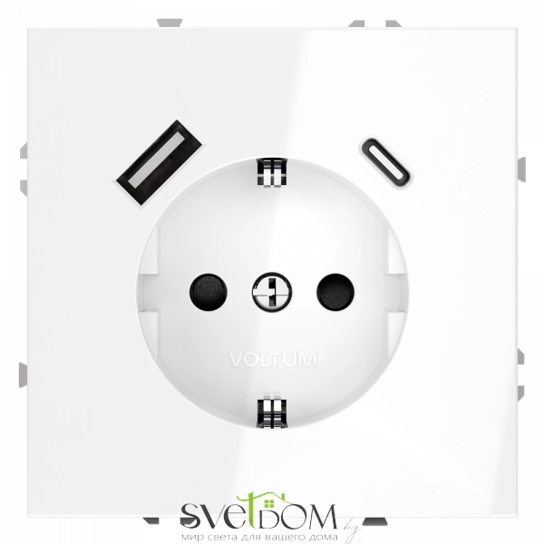 Розетка с USB, A+C Voltum S70 VLS040501 