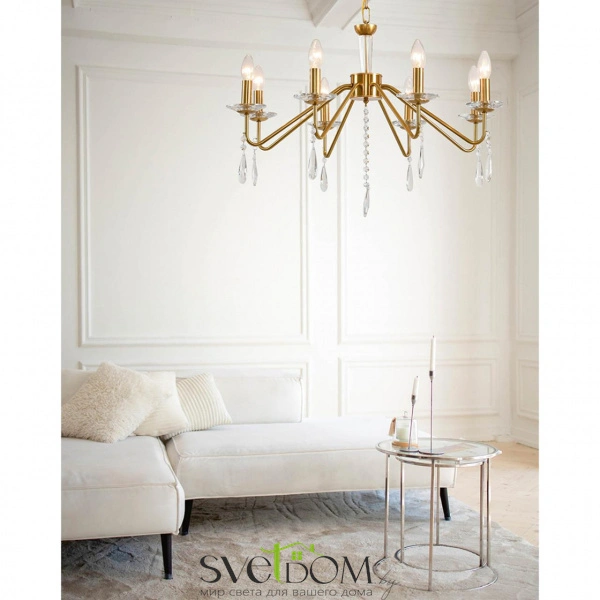 8319/8 CLASSI LN26 077 шампань/прозрачный, металл/хрусталь Люстра E14 8*40W 220V SEVERINA
