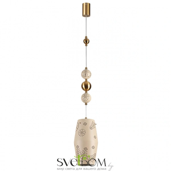 5444/1 PENDANT ODL_EX26 031 бежевый/античная бронза/металл/керамика Подвес E27 1*40W KARELIA