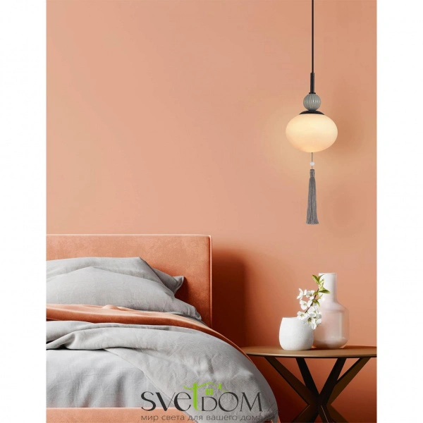 8273/1A NEOCLASSI LN26 042 черный/серый/белый, металл/керамика/стекло Подвес Е14 1*40W 220V GLORIYA