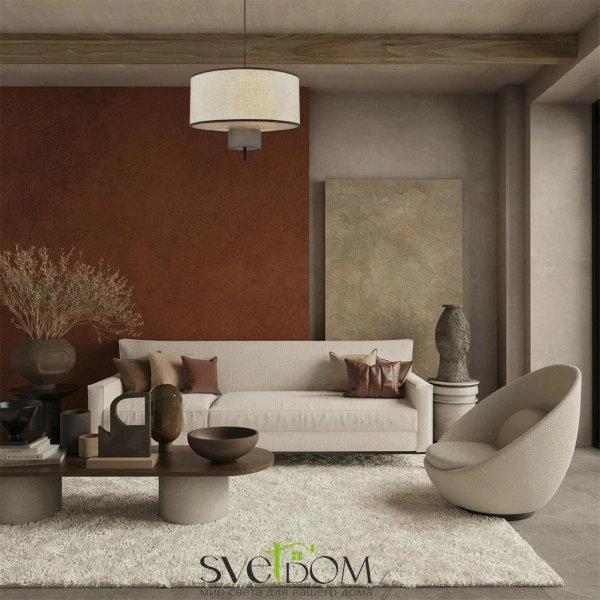 8282/4 MODERNI LN26 186 черный/бежевый/коричневый, металл/текстиль/стекло Светильник подвесной Е14 4*40W 220V SORENTO