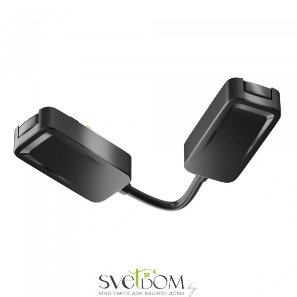 Коннектор питания угловой Radity встраиваемый черный TRA084CPC-B-12