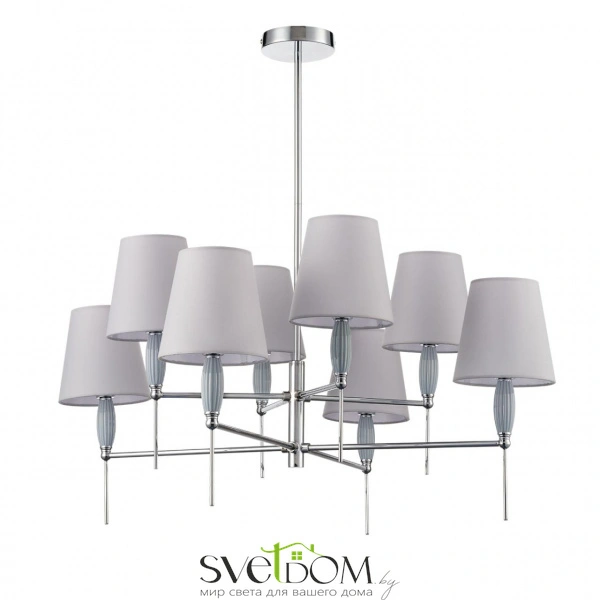 8279/8 CLASSI LN26 054 хром/серый, металл/керамика/текстиль Люстра Е14 8*40W 220V KARMEN