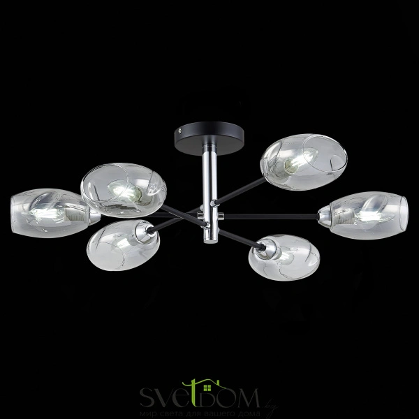 SLE155512-06 Светильник потолочный Черный, Хром/Дымчатый E14 6*40W GLOA