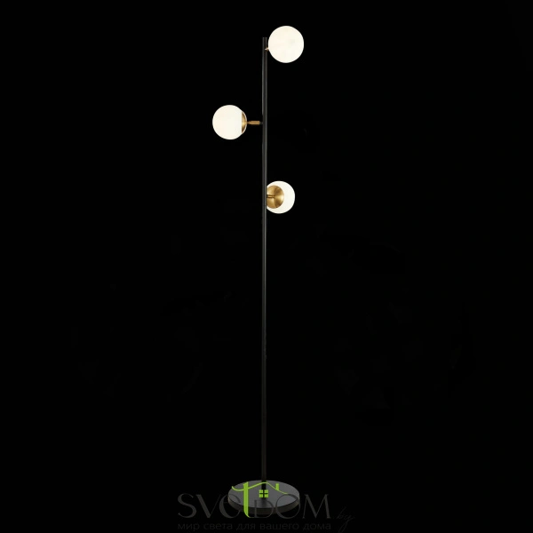 SLE220405-03 Светильник напольный Черный, Латунь/Белый E27 3*60W FORLI