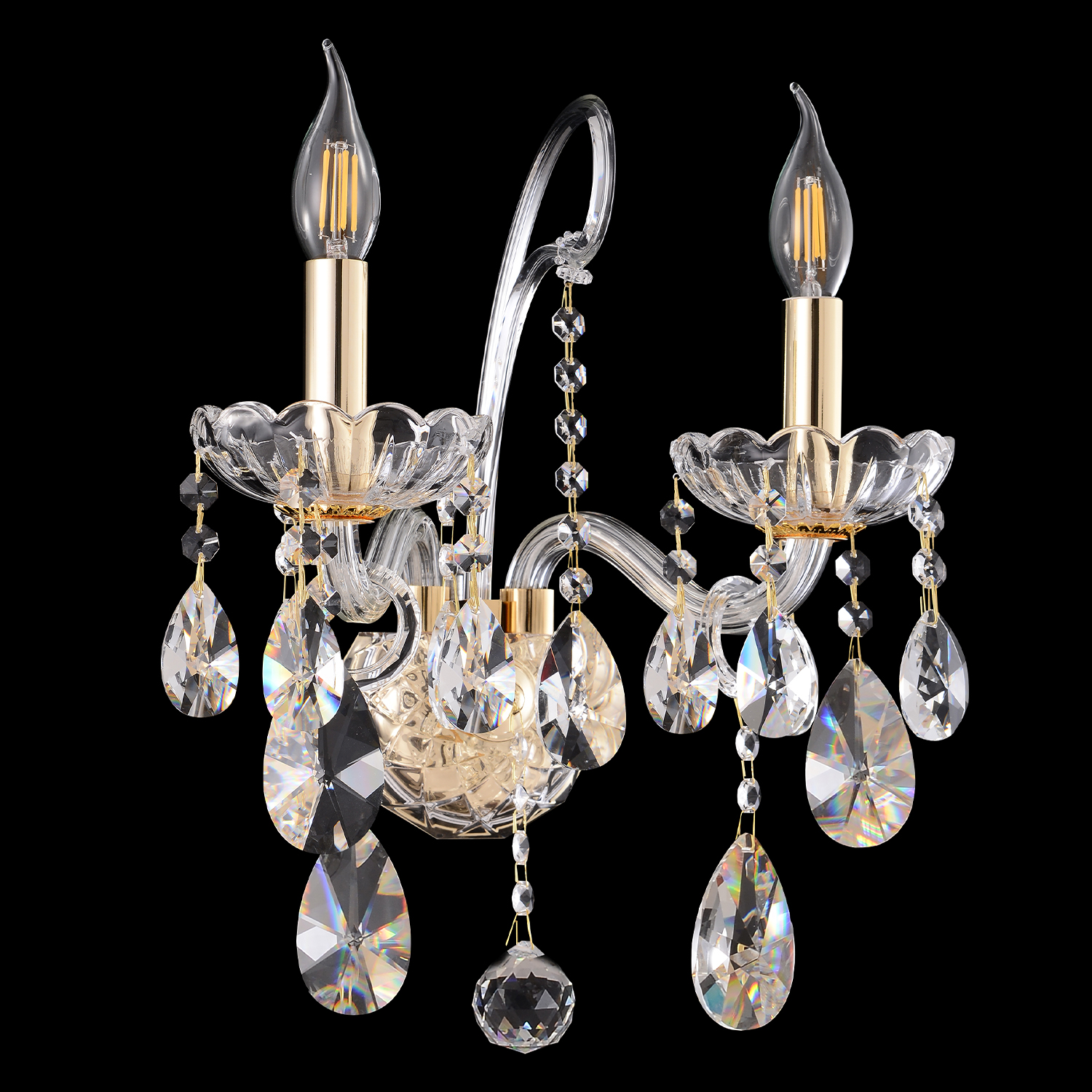 Crystal Lux Бра Crystal Lux MONICA AP2 GOLD Crystal Lux