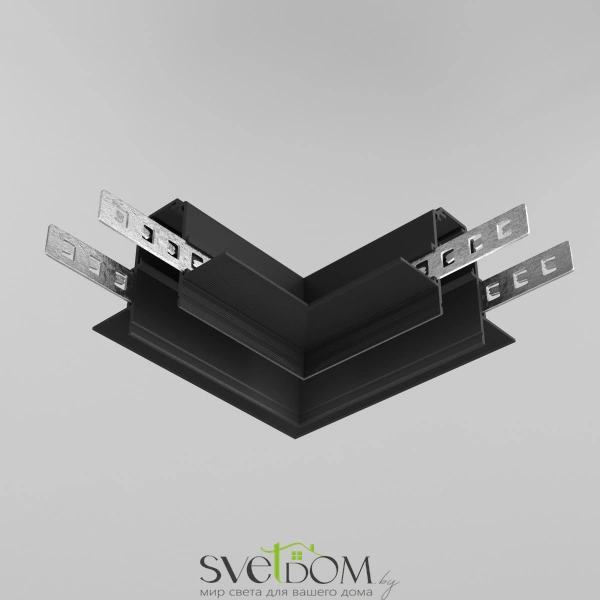 Коннектор угловой Exility встраиваемый под ГКЛ 12,5мм, черный TRA034CL-42.12B