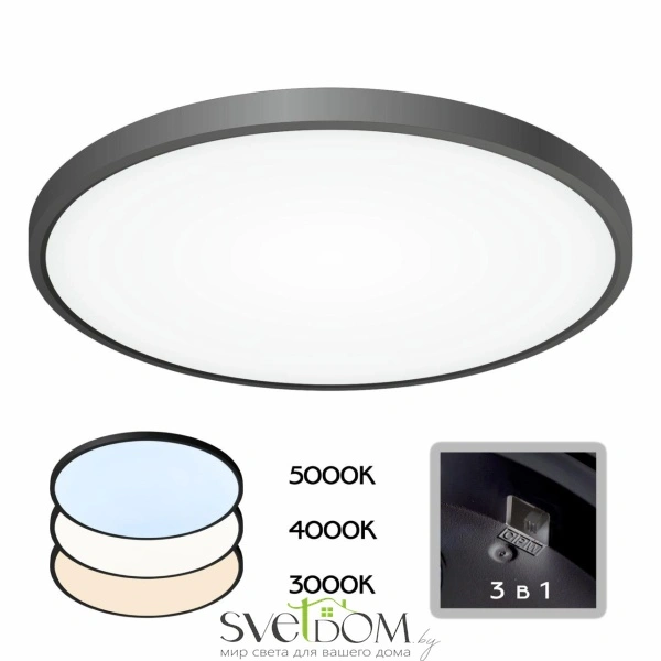 CITILUX CL738401V Бейсик Черный Св-к Накл. LED 40W*Мульти