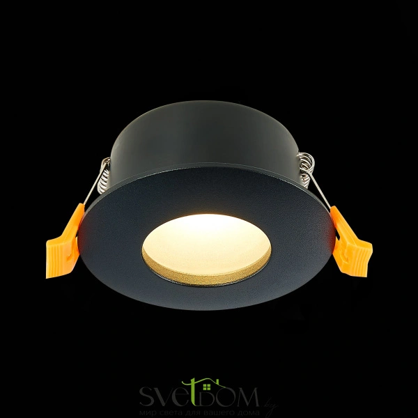 ST213.408.01 Св-к встр. Черный GU10 1*50W  IP44 D84xH50 220V Без ламп Встраиваемые светильники