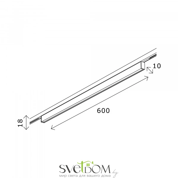 ST665.446.16 Магнитный трековый светильник Черный LED 1*16W 4000K 720Lm Ra>80 36° IP20 L600xW10xH18 SUPER5