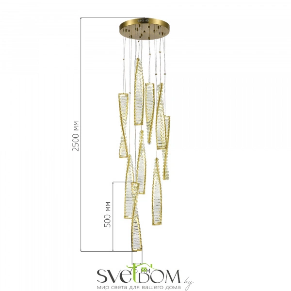 SL6205.303.09 Светильник подвесной ST-Luce Латунь/Прозрачный LED 1*99W 4000K ELICA
