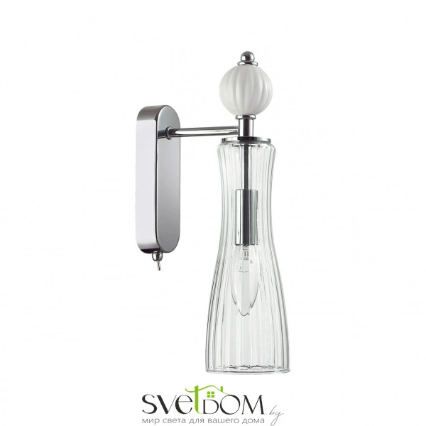 8268/1W NEOCLASSI LN26 159 хром/белый/прозрачный, металл/керамика/стекло Бра Е14 1*40W 220V EMILY