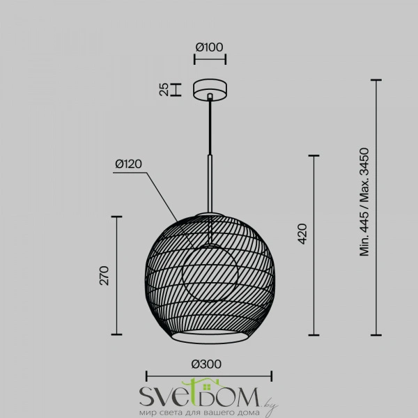 Подвесной светильник Maytoni MOD204PL-01BG1
