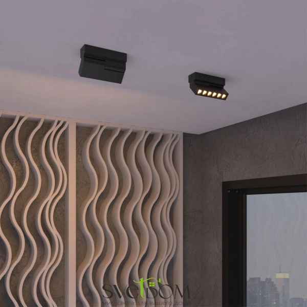 359759 OVER NT25 396 черный Светильник накладной с перекл. цв. температуры IP20 LED 6W 180-265V 2700К/3200К/4000К EOS