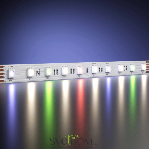 Светодиодная лента Ultra 24В 5050 14,4Вт/м RGB 4000К 5м IP 20 201133