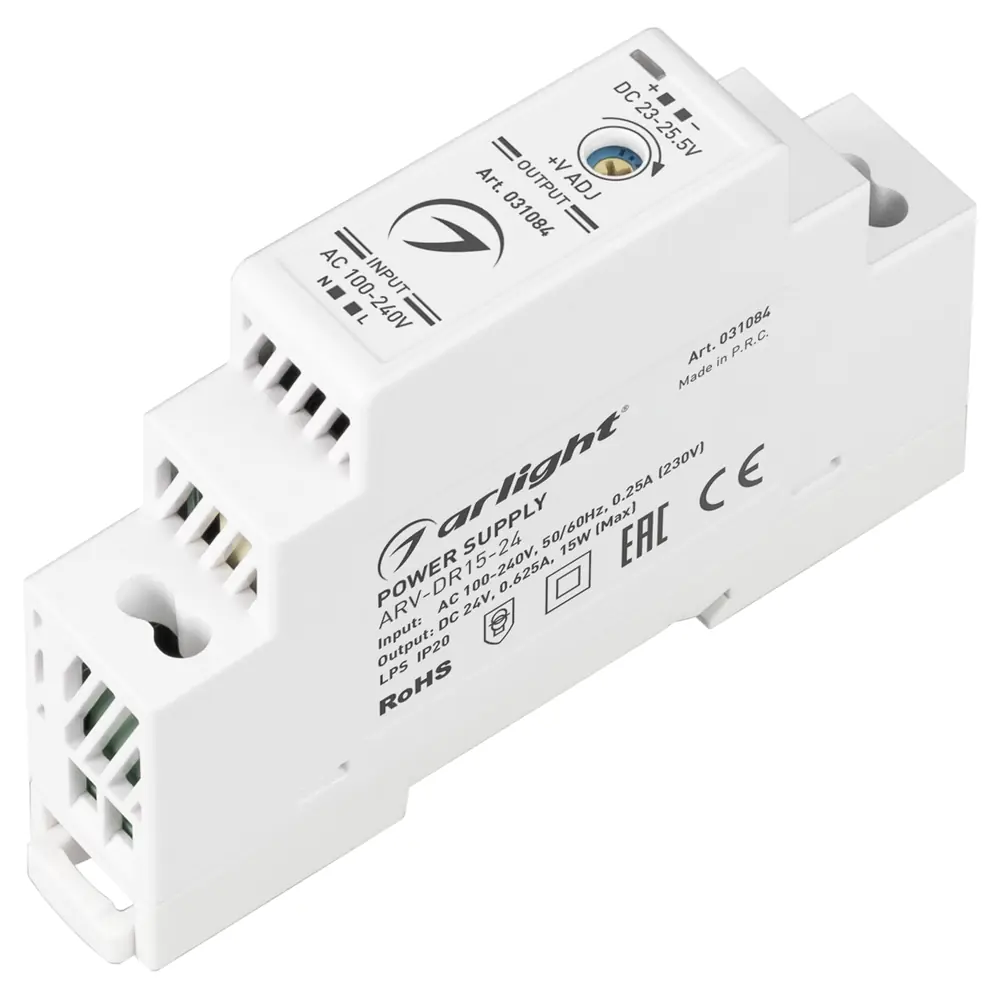Блок питания ARV-DR15-24 (24V, 0.63A, 15W) Arlight 031084 Arlight